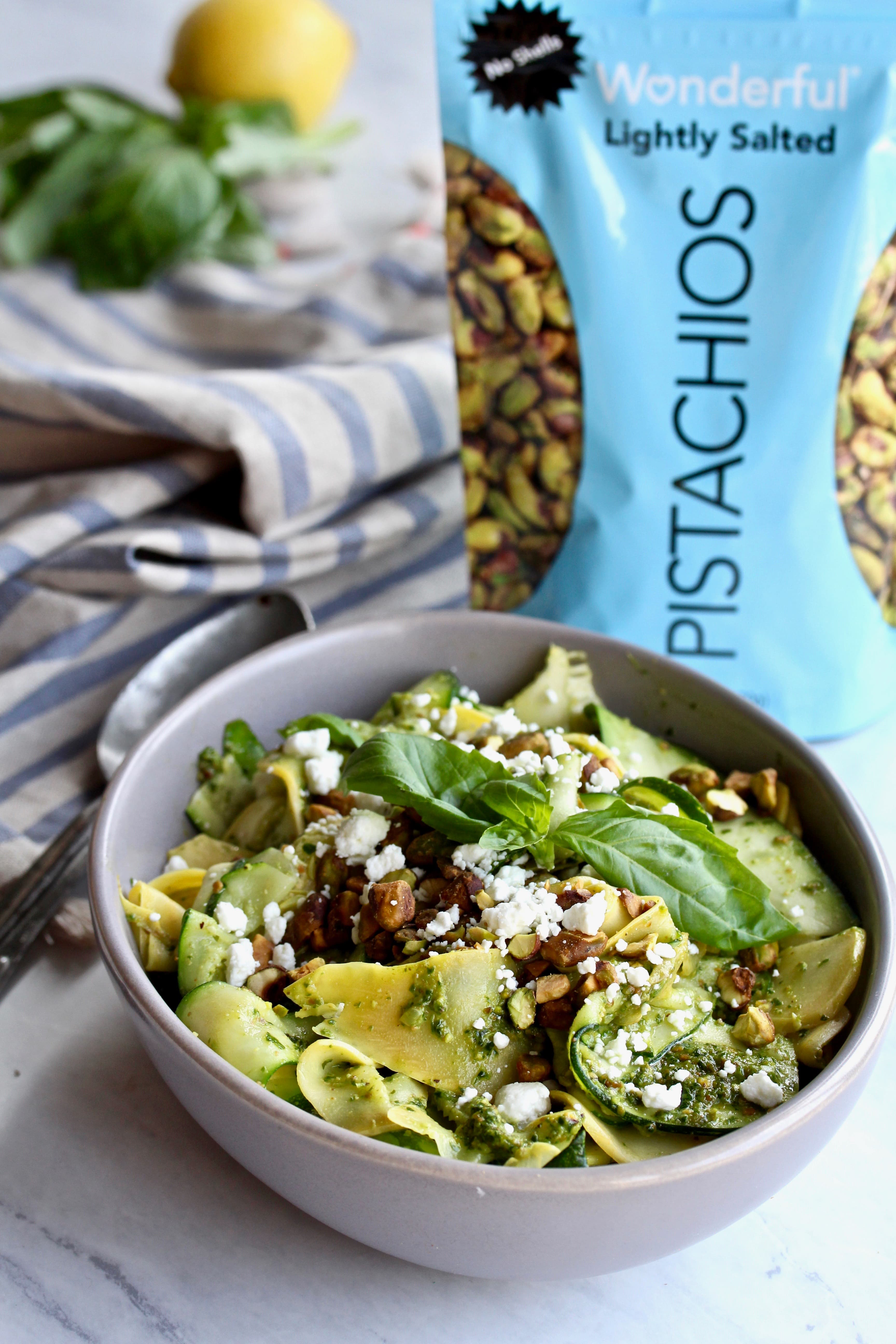 Links to Wonderful Pistachios Pesto with Summer Squash Pappardelle recipe
