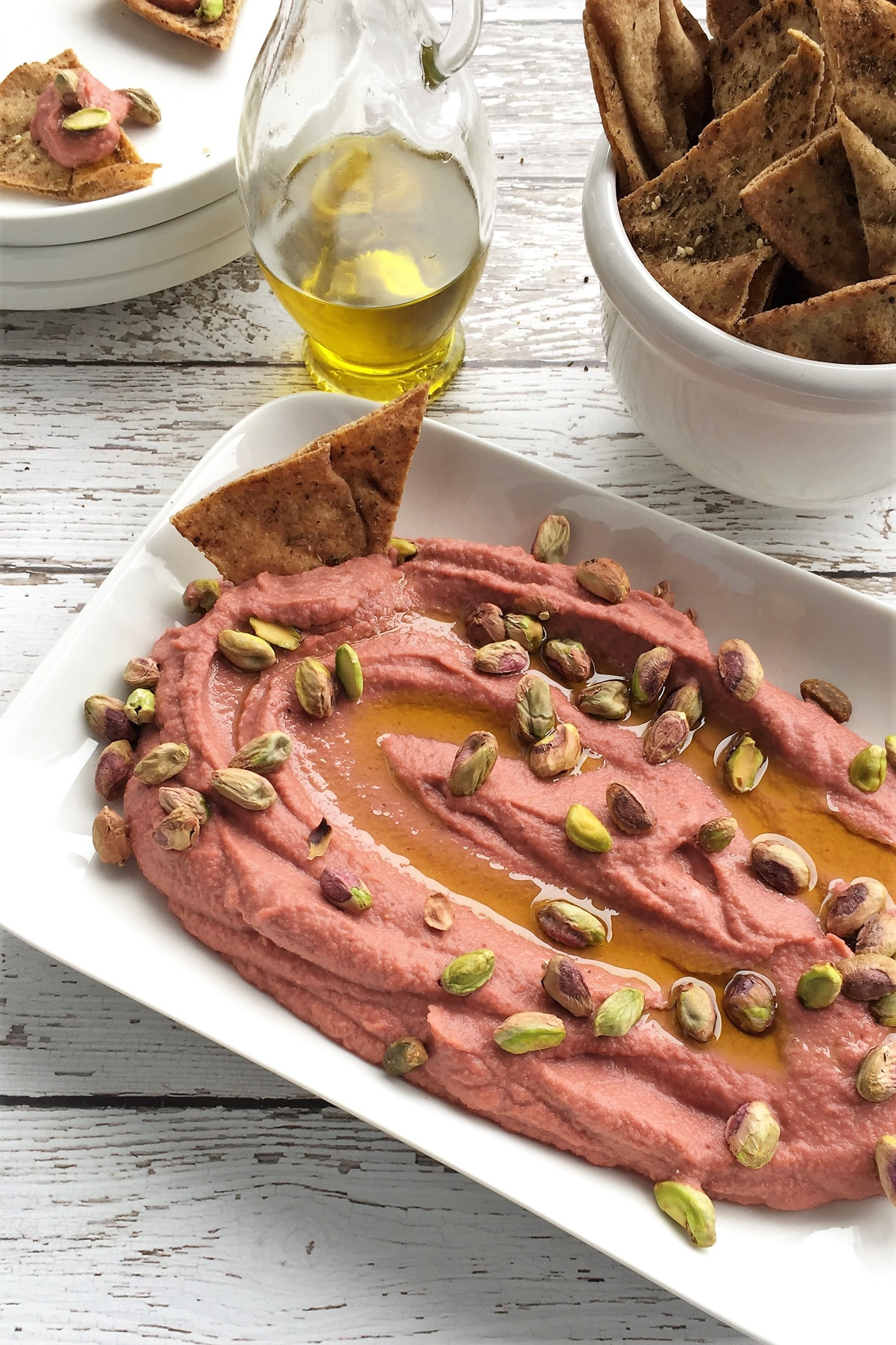 Links to Lemony Beet Hummus with Poached Wonderful Pistachios recipe